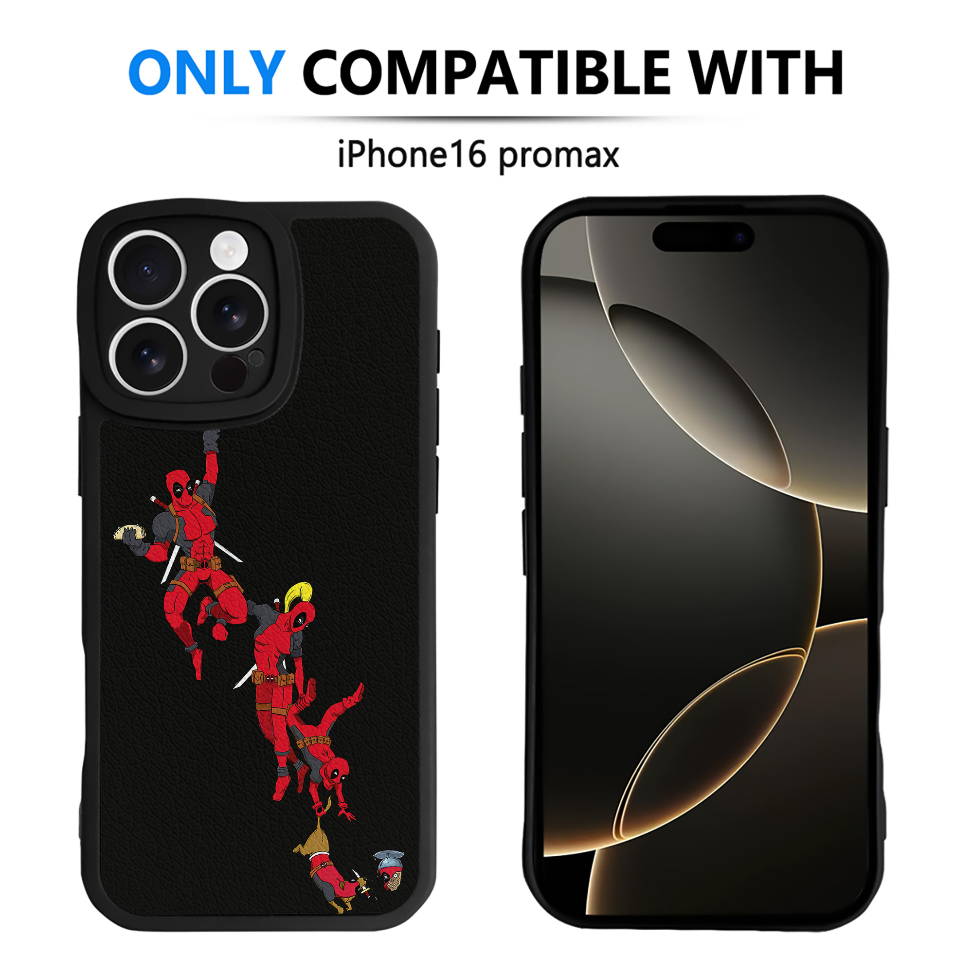 （画像用） Deadpool デッドプール 【iPhone 16シリーズ対応】シリコンスマホケース（レザー調） 材質：シリコン